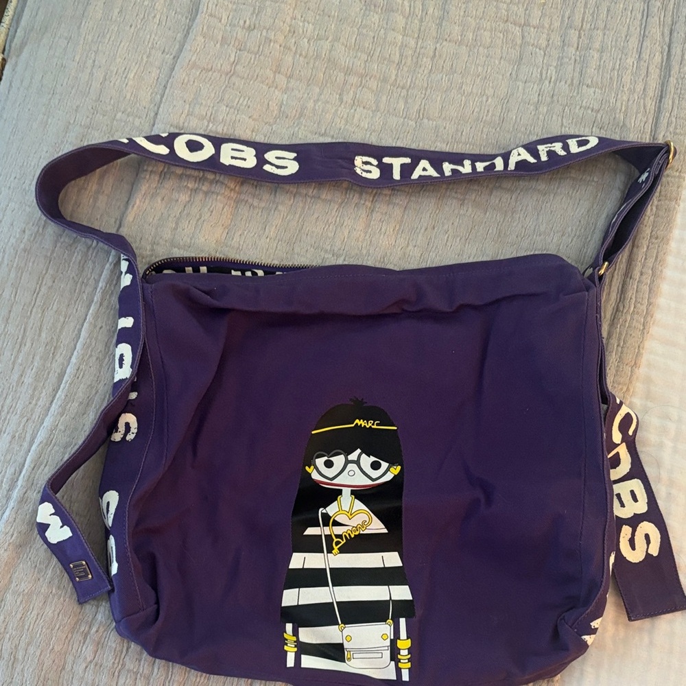 Marc by Marc Jacobs- Purple Crossbody Bag with Cartoon Design